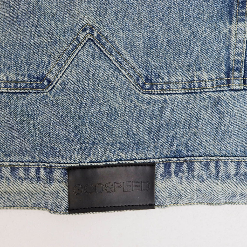 Godspeed Embroidered Letter Denim Jacket