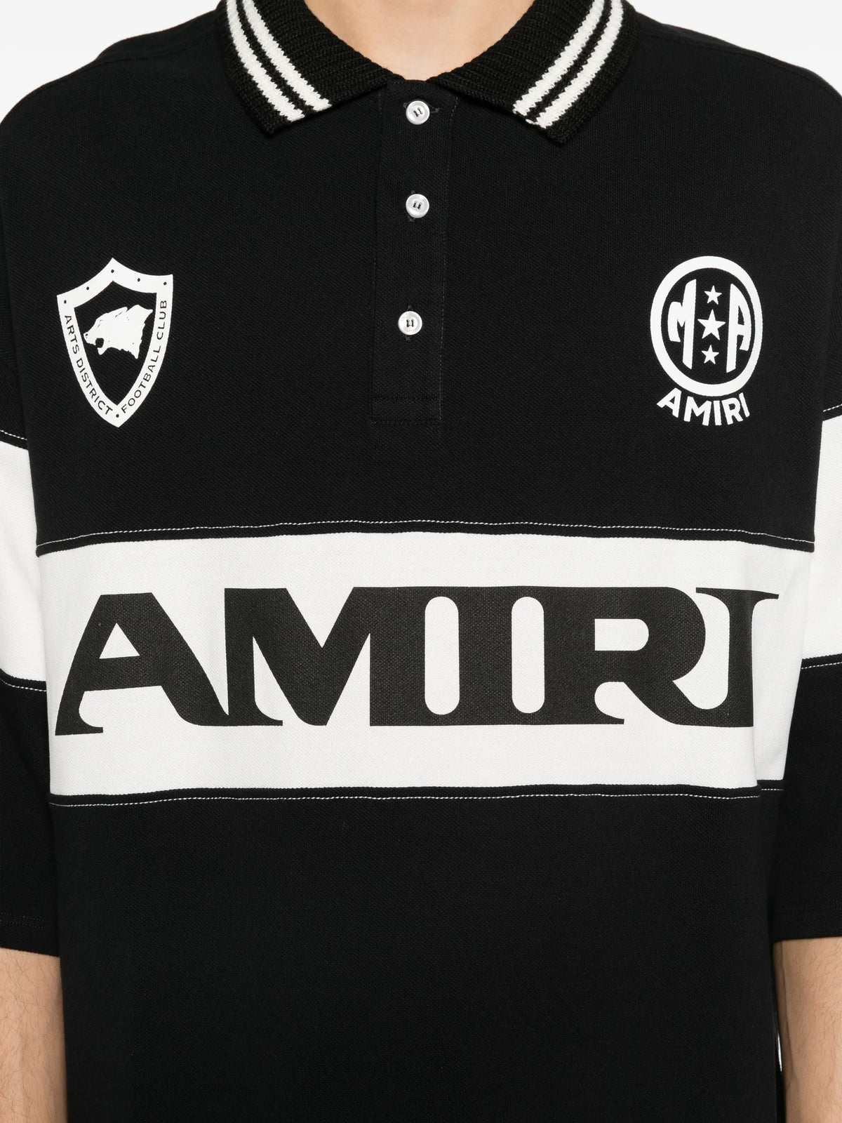 AMIRI stripe-detail logo polo shirt