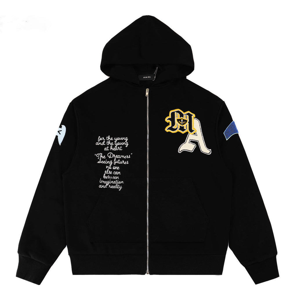 AMIRI Varsity Patch zip-fastening hoodie